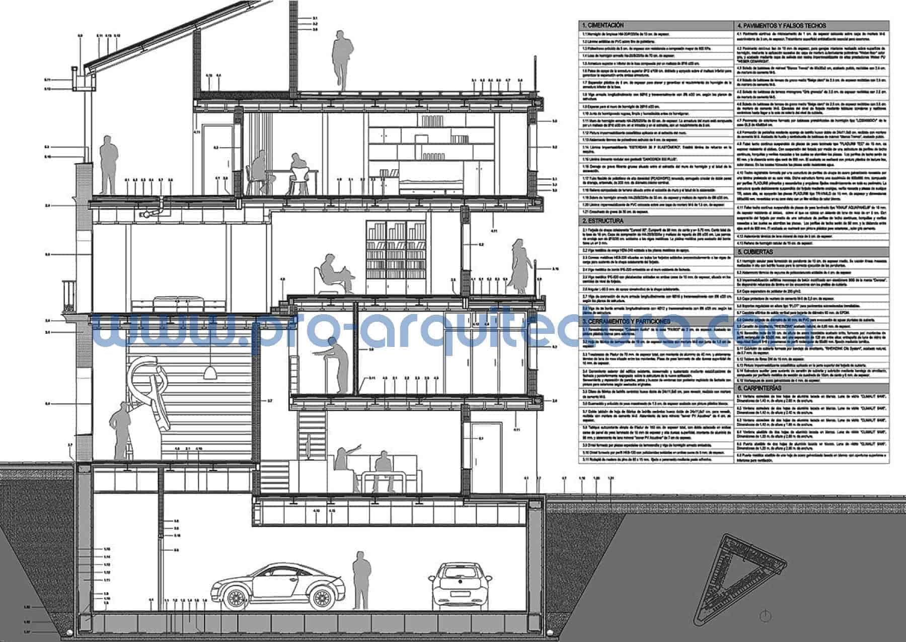 0031-02 Edificio de viviendas - Sección y detalles constructivos - Ayuda con la entrega del pfc pfg tfg tfm de arquitectura.